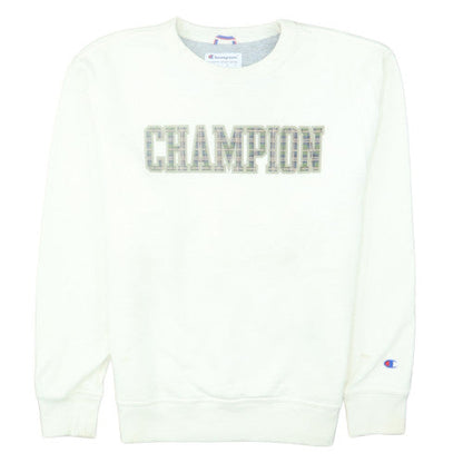 Champion Women's White Pullover Sweatshirt Size M Classic Logo