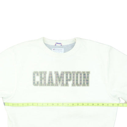 Champion Women's White Pullover Sweatshirt Size M Classic Logo