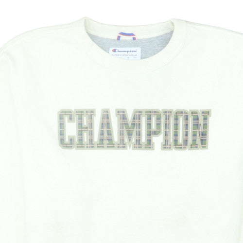 Champion Women's White Pullover Sweatshirt Size M Classic Logo