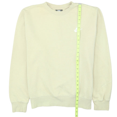Nike Men's Beige Crew Neck Fleece Sweatshirt Size M