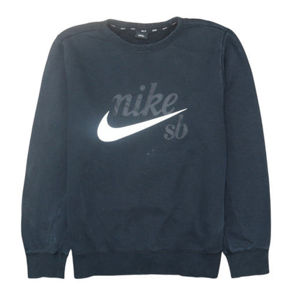 Nike SB Women's Black Large Pullover Sweatshirt Cotton Blend Logo Print