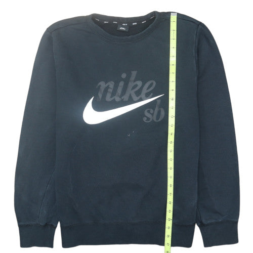 Nike SB Women's Black Large Pullover Sweatshirt Cotton Blend Logo Print