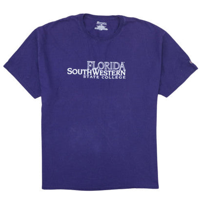 Champion Men's Purple Florida Southwestern State College T-Shirt XL Cotton Crew Neck