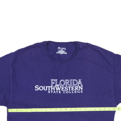 Champion Men's Purple Florida Southwestern State College T-Shirt XL Cotton Crew Neck