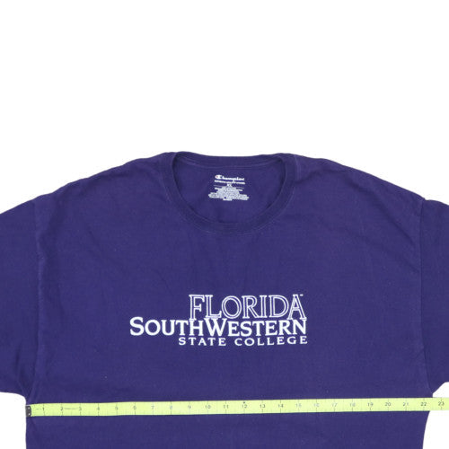 Champion Men's Purple Florida Southwestern State College T-Shirt XL Cotton Crew Neck