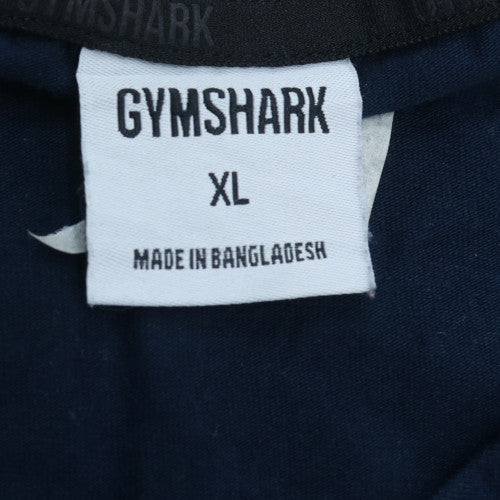 Gymshark Men's Navy Blue XL Crew Neck T-Shirt Cotton Blend