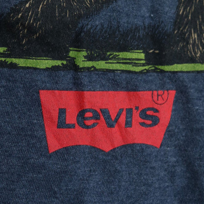 Levi's Men's Blue Graphic Bear T-Shirt XL Crew Neck Cotton Blend