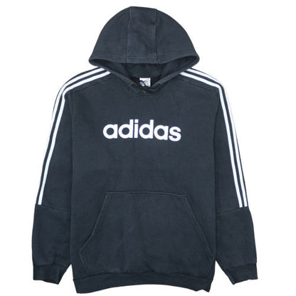 Adidas Mens Black 3XL Pullover Hoodie Sweatshirt Logo Fleece