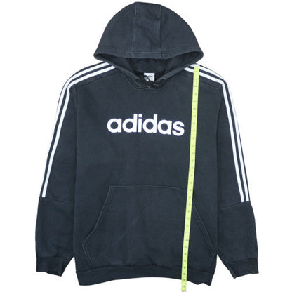 Adidas Mens Black 3XL Pullover Hoodie Sweatshirt Logo Fleece