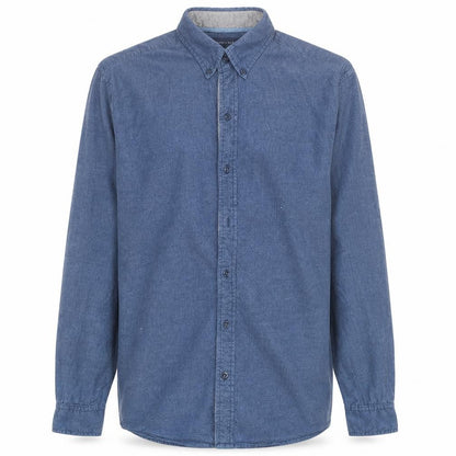 Tommy Hilfiger Men’s Blue Cotton Long Sleeve Button-Up Shirt Size M