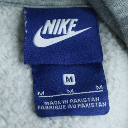 Nike Men Grey Pullover Hoodie M Fleece Logo Sweatshirt