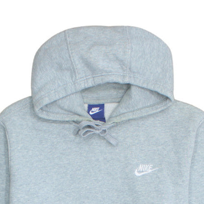 Nike Men Grey Pullover Hoodie M Fleece Logo Sweatshirt