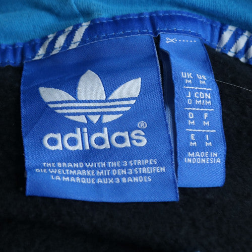 Adidas Mens Black XL Full Zip Hooded Sweatshirt with Blue Logo