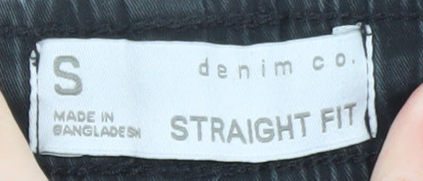 Denim Co Men Black Cargo Straight Fit Jogger Trousers Size S