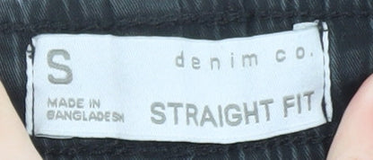 Denim Co Men Black Cargo Straight Fit Jogger Trousers Size S