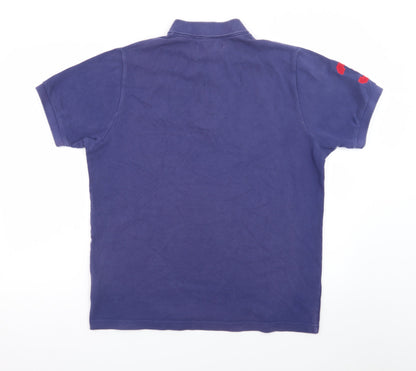 U.S. Polo Assn. Men's Blue Cotton Embroidered Polo Shirt Size L