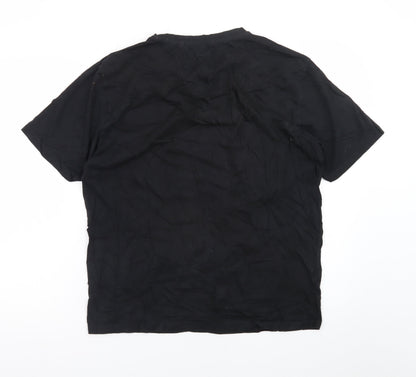 Farah Men's Black Crew Neck Cotton Loungewear T-Shirt XL