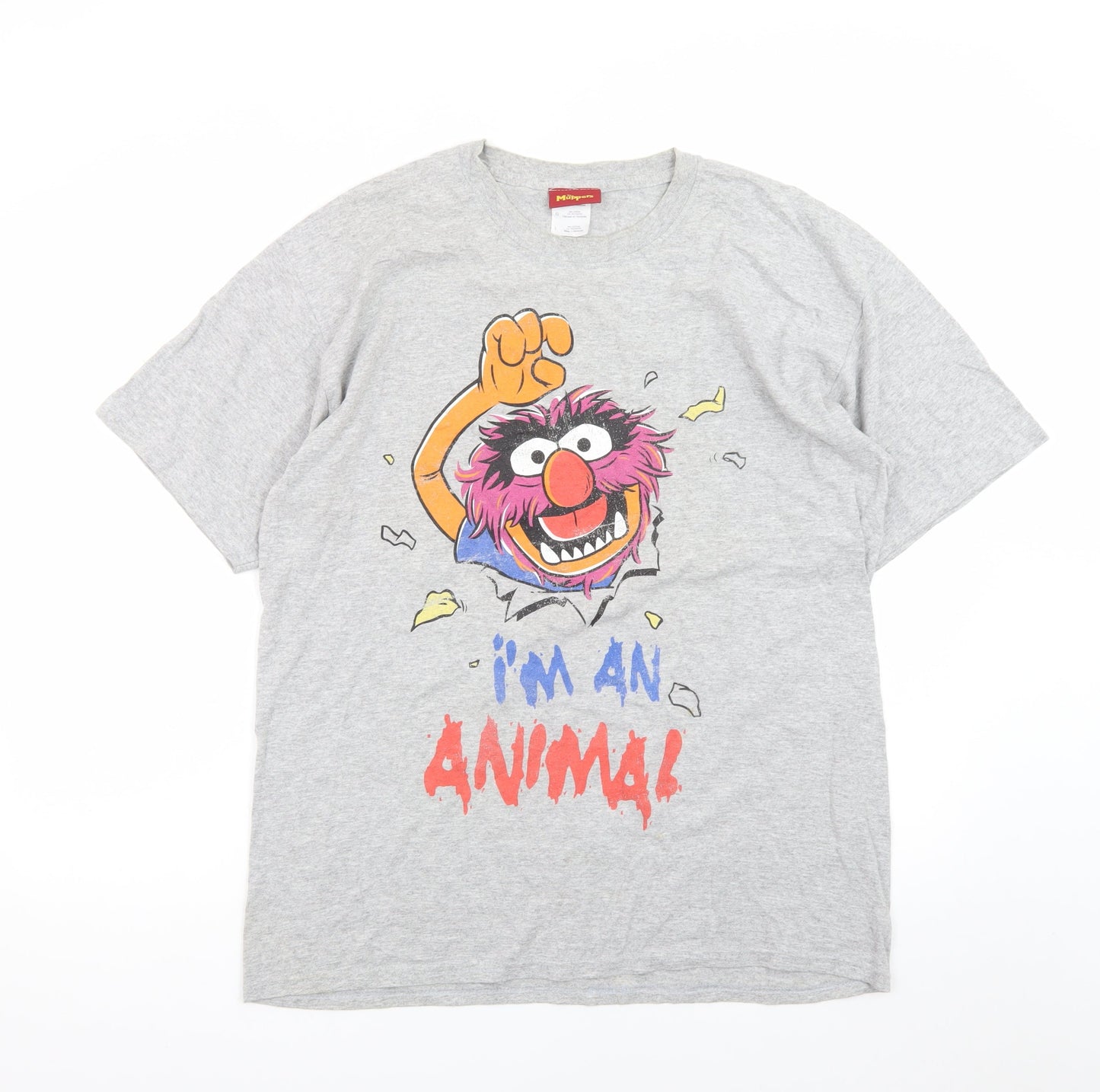 The Muppets Men's Grey Large Graphic T-Shirt Animal Character