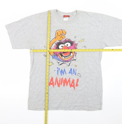 The Muppets Men's Grey Large Graphic T-Shirt Animal Character