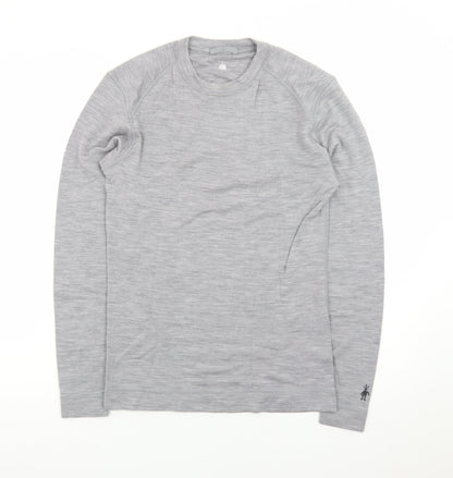 Smartwool Mens Grey Merino Wool Crew Neck Pullover Sweatshirt M