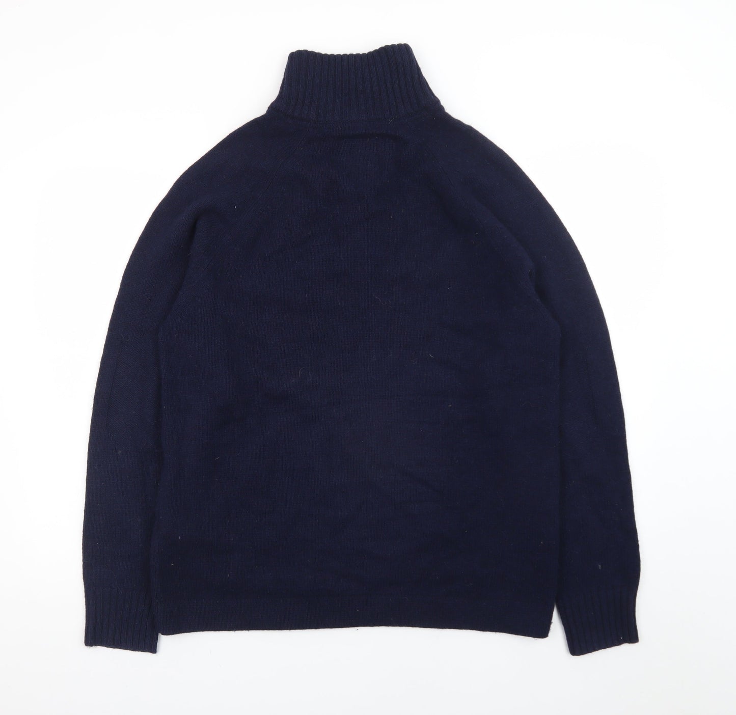 Aubin Men's Blue Wool Blend Half Zip Jumper Size L