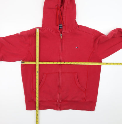 Tommy Hilfiger Men’s Red Full Zip Hoodie L Hooded Sweatshirt