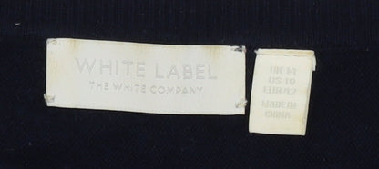 The White Company Women's Blue Size 14 Wool Blend Crew Neck Jumper