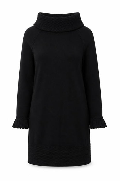 Marks and Spencer Women Black Size 16 Knit Jumper Dress Roll Neck