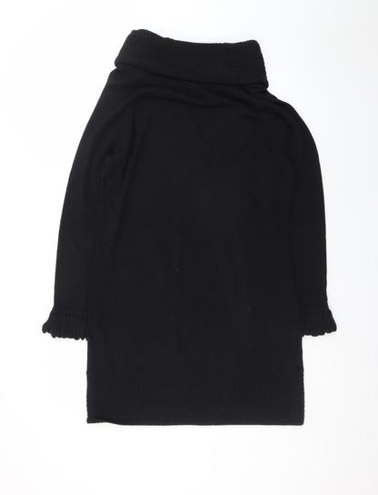 Marks and Spencer Women Black Size 16 Knit Jumper Dress Roll Neck