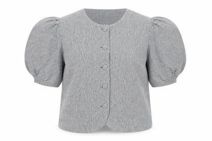 Very Womens Grey Check Short Sleeve Button Blazer Size 18