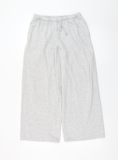 H&M Womens Grey Jersey Wide-Leg Sweatpants Size M