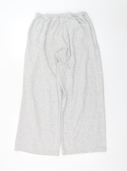 H&M Womens Grey Jersey Wide-Leg Sweatpants Size M
