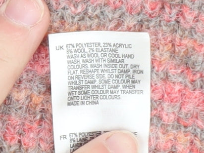 White Stuff Women's Pink Wool Blend Full Zip Jumper Size 10
