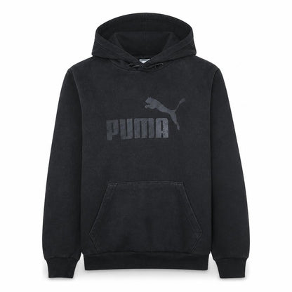 Puma Mens Black Pullover Hoodie Size M Logo Fleece Sweatshirt
