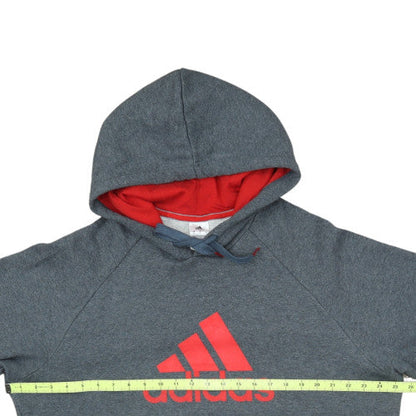 Adidas Mens Grey XL Pullover Hoodie with Red Logo