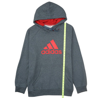Adidas Mens Grey XL Pullover Hoodie with Red Logo