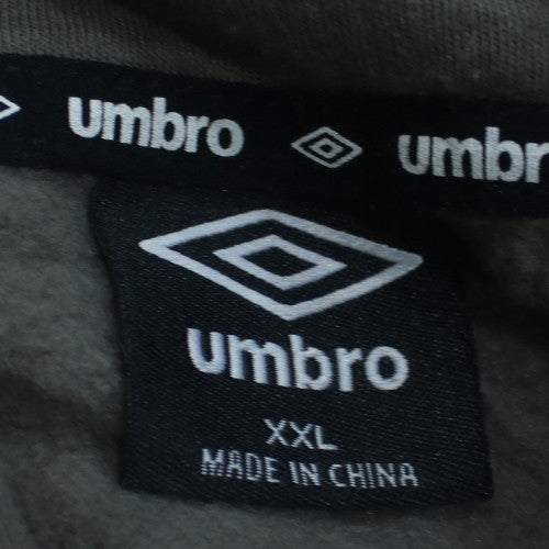 Umbro Men’s Grey Pullover Hoodie 2XL Sports Logo Fleece Sweatshirt
