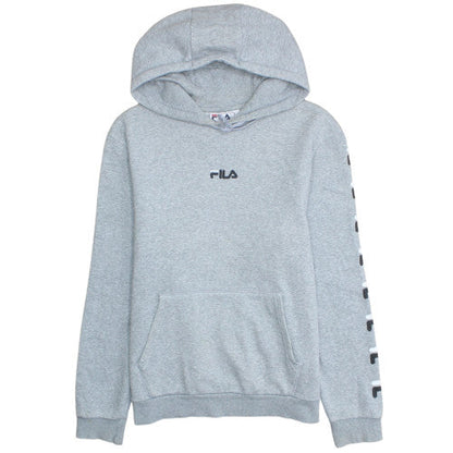 Fila Men's Grey Hoodie Pullover Sweatshirt M Logo Graphic Cotton Blend