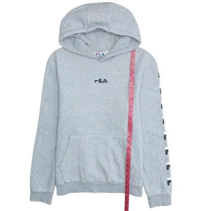 Fila Men's Grey Hoodie Pullover Sweatshirt M Logo Graphic Cotton Blend