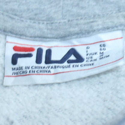 Fila Men's Grey Hoodie Pullover Sweatshirt M Logo Graphic Cotton Blend
