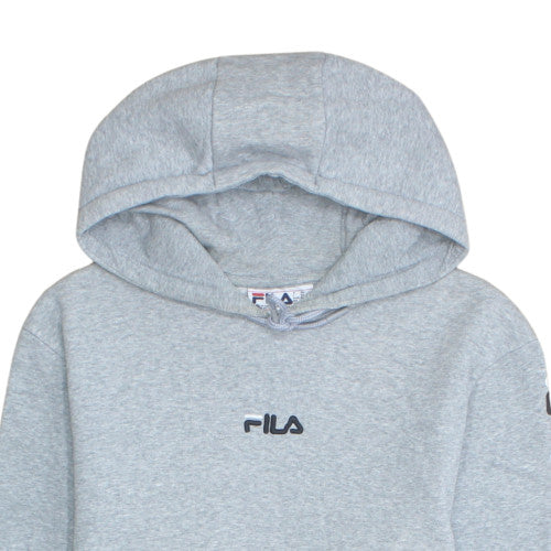 Fila Men's Grey Hoodie Pullover Sweatshirt M Logo Graphic Cotton Blend