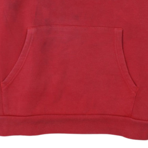 FILA Men's Red Pullover Hoodie M Fleece Graphic Sports Sweatshirt