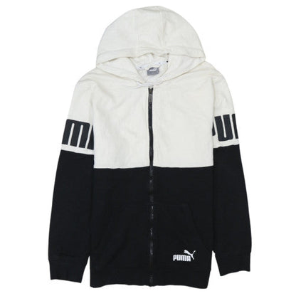 Puma Men's Black & White Full Zip Hoodie Small Logo Sportswear