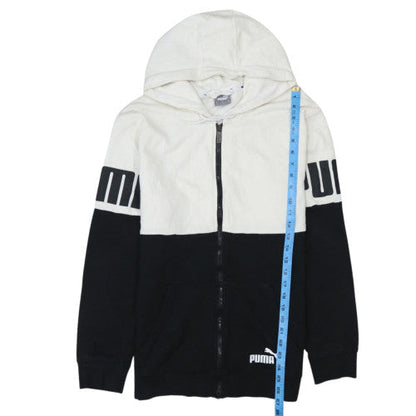 Puma Men's Black & White Full Zip Hoodie Small Logo Sportswear