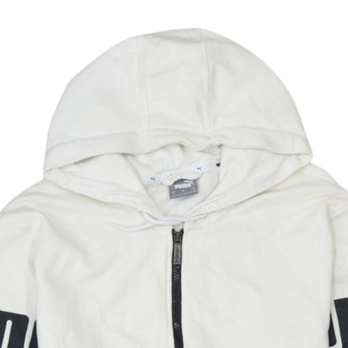 Puma Men's Black & White Full Zip Hoodie Small Logo Sportswear