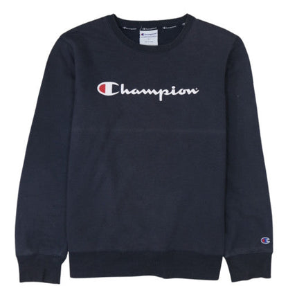 Champion Mens Blue Logo Pullover Sweatshirt Size L Crew Neck