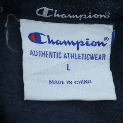 Champion Mens Blue Logo Pullover Sweatshirt Size L Crew Neck