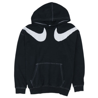 Nike Men's Black Pullover Hoodie Small Graphic Logo Fleece