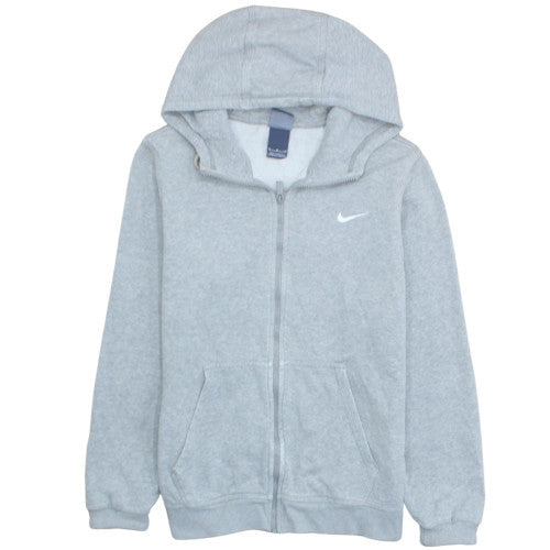 Nike Men's Grey Full Zip Hoodie M Fleece Cotton Blend