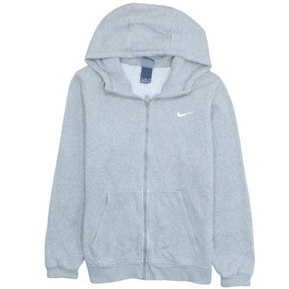 Nike Men's Grey Full Zip Hoodie M Fleece Cotton Blend